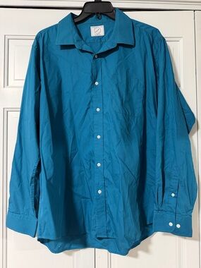 Bespoke Teal Lightweight Button-Up Shirt Jacket